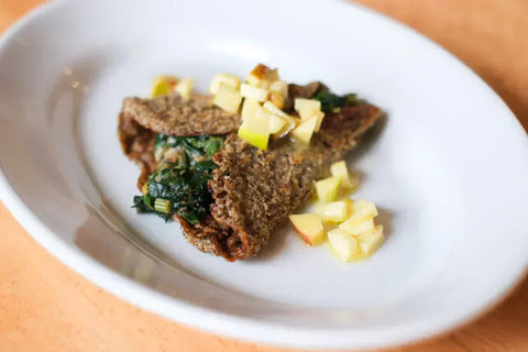 Linsen-Crêpes mit Spinat-Füllung