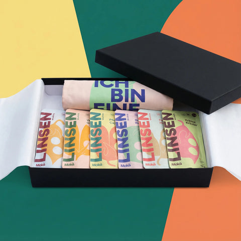 Geschenk-Set mit Design-Geschirrtuch